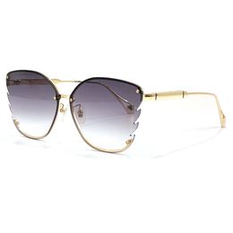 Alloy Butterfly Shapes Semi-Rimless Sunglasses 2022 Women Fashion Glasses Design Luxury Brand Gradient Eyewear