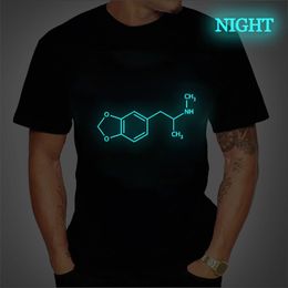 MDMA Molecule Print Shirts Harajuku Oversized High Street T-shirt Vintage Style All-match Fashion Luminous Tshirt Unisex Clothes 220609