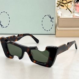 luxury designer sunglasses for men women Cat-eye style oeri021 fashion brown acetate thick plate black white Red cut-out frame eyewear chain detail Club glasses