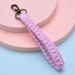 Favour Wristlet Bracelet Keychain Cotton Rope Wrist Lanyard Keyring Macrame Key Ring Handmade Weave Exquisite Holder for Women