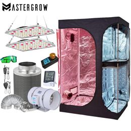 indoor grow tent kit Canada - Grow Lights 2-in-1 Indoor Plant Tent Kit 3000K 5000K LED Light 4 5 6inch Speed Controller Carbon Filter Combo Box243P