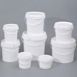 Storage Bottles & Jars Food Grade Round Plastic Bucket With Lid And Handle High Quality Packing Box Good Sealing Container 1PCS