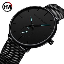 Dropship Fashion Simple Design Waterproof Stainless Steel Mesh Small Dial Men Watches Top Brand luxury Quartz relogio masculino 220530