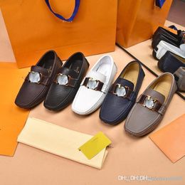 A4 Luxury Brands Spring Luxury Flat Elderly Shoes Retro Vintage Designer Genuine Leather Loafer Black men's Shoe Moccasins With Fur Loafers size 38-46