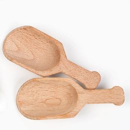 Mini Wooden Scoop Teaspoon Small Salt-Shovel Bath Salt Spoon Milk Powder Scoops Wood Condiment Spoons Coffee Tea Sugar Spoons SN4527