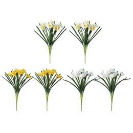home flower arrangements Canada - Decorative Flowers & Wreaths Artificial Fake Simulation Daffodils Vivid Narcissus Silk Flower Arrangement For Home Wedding