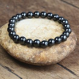 Beaded Strands 8mm Magnetic Bracelet Beads Hematite Stone Therapy Health Care Magnet Men Women Jewellery Gift Fawn22