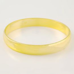 10mm Wide Smooth Flat Women Bangle Openable Bracelet 18k Yellow Gold Filled Trendy Lady Wedding Party Jewellery Gift Dia 60mm