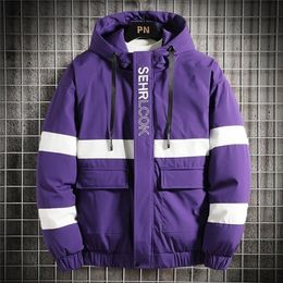 Men Winter Coat Padded Coat Puffer Jacket Thick Warm Jacket With Big Pockets Hip Hop Street Wear Jacket Slim Fit Casual Coat 201210