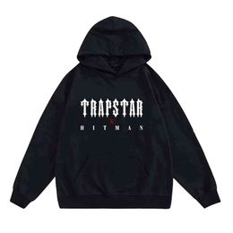 Trapstar London Print 2022 New Men's Hoodies 320g Heavy Fabric Cotton Casual Harajuku Jogging Y2k Hoodie Streetwear Male Clothes