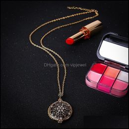 Pendant Necklaces Locket Necklace Vintage Gem Time Women Collar Collier Magnifying Glass Cabochon Vipjewel Drop Delivery 202 Vipjewel Dhxzi