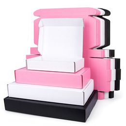 20pcs Gift Box White Black Pink corrugated paper packaging storage display carton support custom size and printing 220706