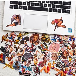 Waterproof 10/30/48pcs Retro Girl Pin Up Girl Stickers Decal Laptop Skateboard Motorcycle Car Phone Luggage Fridge Guitar DIY Diary Sticker Car sticker