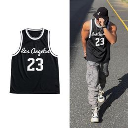 Men's Tank Tops Men's Gyms Fitness Mesh 2022 Summer Joggers Sleeveless T-Shirt Male Basketball Training Fashion No. 23 Sport Vest ManMen