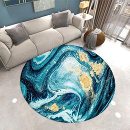 Carpets Marble Pattern Round Carpet Chair Floor Mat Soft For Living Room Anti-slip Rug Bedroom Fluffy DecorCarpets