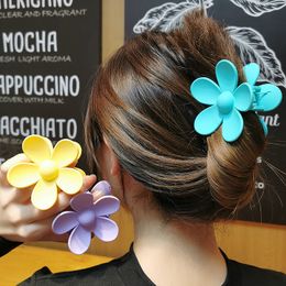 New Candy Color Big Flower Hair Claw Clip Matte Solid Colors Hair Clip For Women Party Fashion Hair Accessories Horsetail Holder