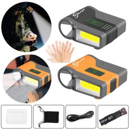 Headlamps Powerful Led Headlamp COB Induction Sensor Cap Clip Light Waterproof Hat Clip-on Baseball Lamps Fishing Head Torch