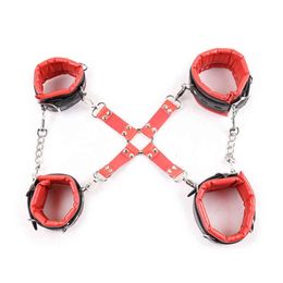 Nxy Sm Bondage Hot Tie Binding Handcuffs Ankle Cross Chain Tied Hands Foot Bd Game Couples Porn Adult Products220419