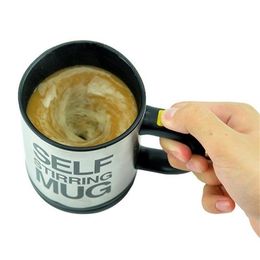 5 Colours Lazy Tazas Self Stirring Mug Coffee Cup Smart Stainless Steel Mugs Copos Inox Tea Cup 210409