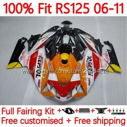 Injection Body For Aprilia RS4 RS-125 RSV RS 125 RR 125RR 06-11 156No.145 RSV-125 RSV125 RS125 R 06 07 08 09 10 11 RSV125RR 2006 2007 2008 2009 2010 2011 Fairings light orange