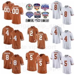 Chen37 NCAA College Football Texas Longhorns Jersey 11 Casey Thompson 1 Hudson Card 5 Bijan Robinson 7 Keilan 2 Roschon Johnson 8 Xavier Worthy