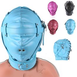 BDSM Bondage Full Hood Masks,Sensory Deprivation Gimp,SM Leather Padded Slave Role Play With Breathing Hole,Couple sexy Toys