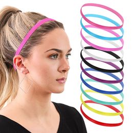 Rubber Anti Slip Thin Elastic Sports Headbands for Women Men Yoga Hair Band Softball Tennis Hair Rope Head Jewellery