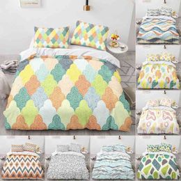 Boho Duvet Cover Queen Wave Textured Farmhouse Bedding Set Modern Geometric Ethnic Moroccan Mid Century King Size Quilt