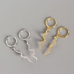 Hoop & Huggie Sterling Silver Snake Earrings For Women Men Animal Gold Jewellery Gifts Trendy PunkHoop
