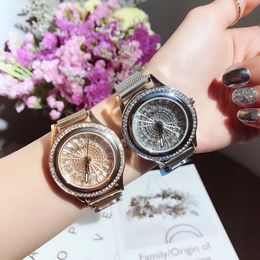 New watch women's steel band Korean version trendy fashion light luxury fashion diamond watch