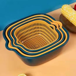 6-Piece Strainers Kitchen Multifunctional Drain Basket For Cleaning Draining And Storing Fruits And Vegetables Easy to Place HH22-195