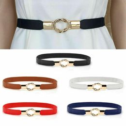 Belts Women Ladies Belt Stretch Elasticated Skinny Waist Dress Waistband Metal Buckle BeltBelts