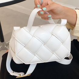 Evening Bags White Weave Tote For Women Luxury Leather Woven Shoulder Bag Small Flap Crossbody Handbags Ladys Brand Design Messenger