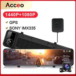 Acceo K Car Dvr Mirror Inch Dash Cam Video Recorder IMX Streaming Media Dash Camera Support Gps P Rear View Camera J220601