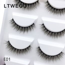 LTWEGO 5 pairs fluffy faux mink eyelashes natural long false eyelash extension handmade volume 3d lashes makeup cils cilios 220524