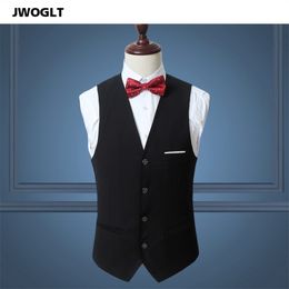 High Quality Mens Dress Vests For Men Slim Fit Mens Suit Vest Black White Waistcoat Gilet Casual Formal Sleeveless Business Vest 210412
