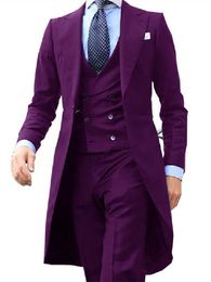 Men's Suits Blazers Business Men Tailor-made Pieces Solid Colour Long Coat High Quality Formal Wedding Groom Causal Prom Costume Hommemen