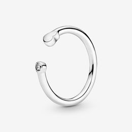 New Brand 100% 925 Sterling Silver Polished Heart Open Ring For Women Wedding & Engagement Rings Fashion Jewellery