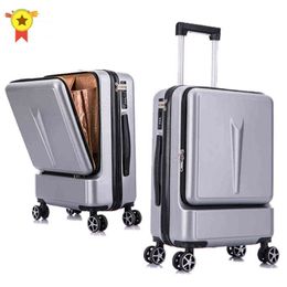 Inch Women Rolling Travel Luggage Suitcase Case With Laptop Bag Men Universal Wheel Trolley Abs Box fashion J220707