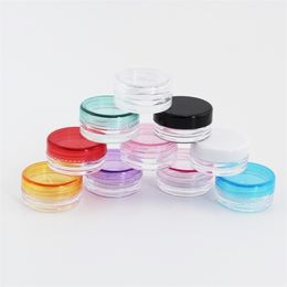 200pcs 2g Small Empty Cream Jar Cosmetic Container Sample Jar Display Case Cosmetic Packaging Mini Plastic Bottle Tin T200819