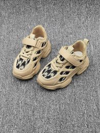 Boys Houndstooth Pattern Hook-and-loop Fastener Chunky Sneakers SHE