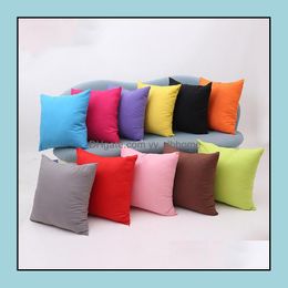 Pillow Case Bedding Supplies Home Textiles Garden Ll Solid Colour Polyester Throw Pillowcase Cushion Er Decor Pil Dhhcy