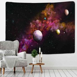 Cosmic Starry Sky Decor Psychedelic Carpet Wall Hanging Indian Mandala Tapestry Hippie Boho Cloth J220804