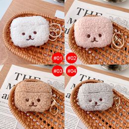 Cute Fluffy Bear Earphone Cases For Apple Airpods 3 1 2 Pro Fashion Cover Lovely Fur Covers Fit Air pods 3 2022 case airpod 3 pro with Hook