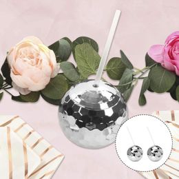 Party Decoration 2pcs Decorative Glittering Ball-shaped Cup Home Bar Cocktail Disco Themed CupParty