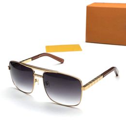 Klassische Haltung Sonnenbrille für Männer Frauen Quadrat Rahmen V Designer Sonnenbrille Unisex UV400 Schutz Gold Überzogene Brille Frames Eyewear Lunettes Kommen Sie mit Box