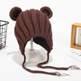 Hair Accessories Cute Knitted Pompom Baby Hat Cap Thick Warm Girl Boy Beanie Winter Ear Kids Bonnet Muts For BornHair