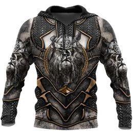 Men's Hoodies & Sweatshirts Fashion Men 3D Printed Lion Viking Armor Harajuku Sweatshirt Unisex Casual Zip Jacket Sudadera HombreMen's