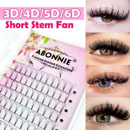 False Eyelashes 3D/4D/5D/6D Short Stem Premade Fans Russian Volume Fan All Size Fluffy Lashes Tray Mink Eyelash Extension For Eye BeautyFals