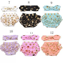 New Baby INS gilding Dot pp pants cute infant shorts pants+bow headband 2pcs/set Kids Briefs summer Bread